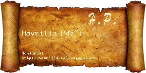 Havrilla Pál névjegykártya